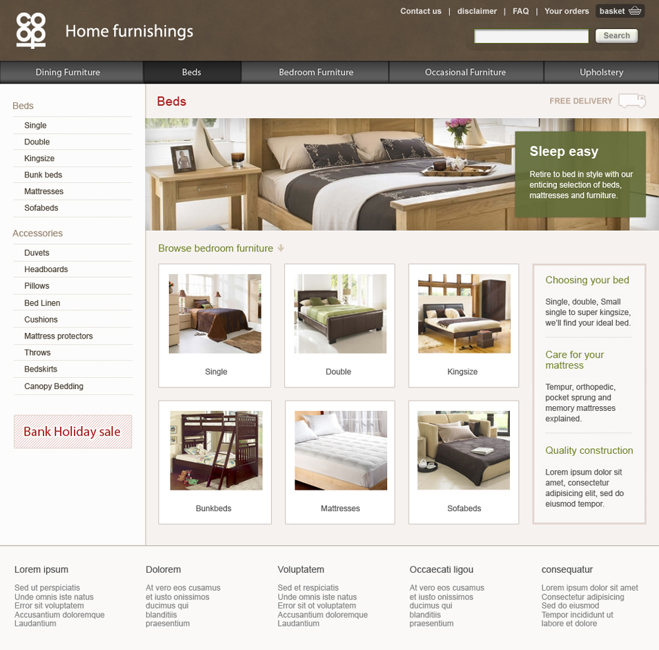 Co–op Furniture beds – pitch