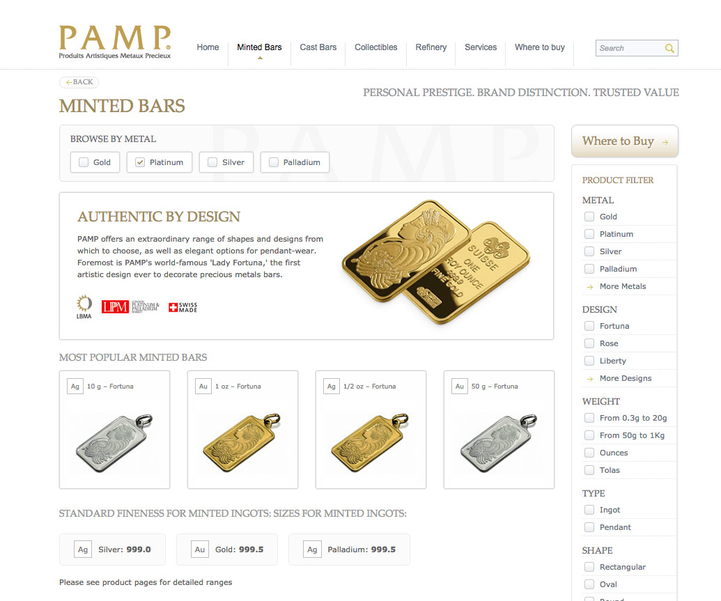Pamp minted bars