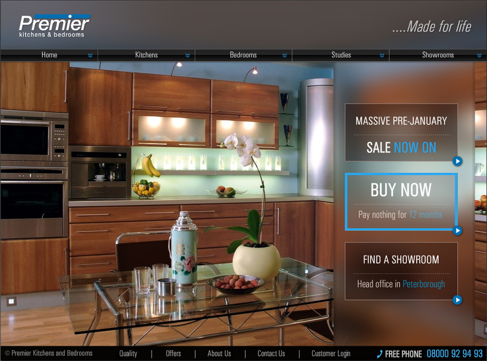 Premier Kitchens homepage