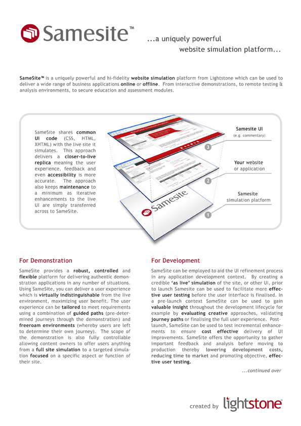 Samesite product sheet